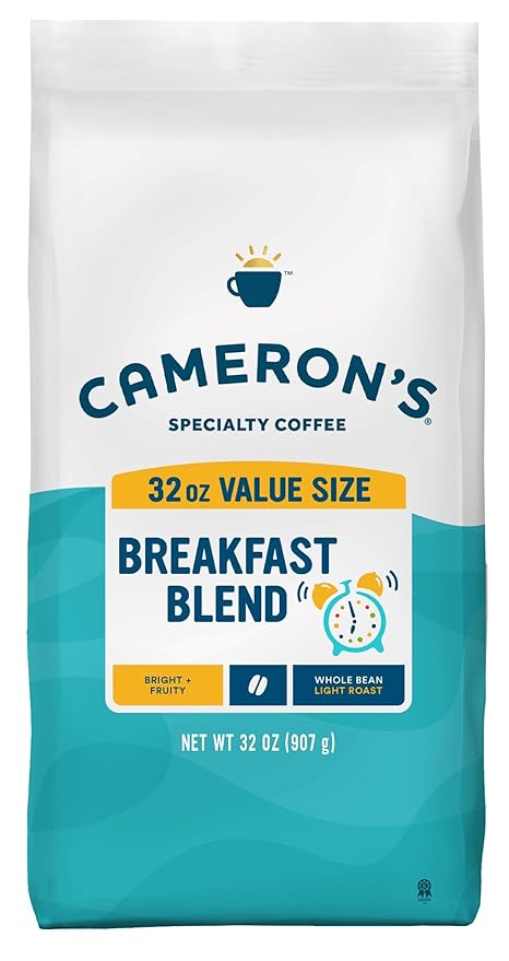 Cameron's Coffee Roasted Whole Bean Coffee, Breakfast Blend, 32 Ounce