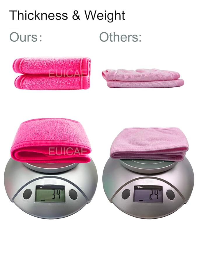 EUICAE Hairband, Pack of 6 - Hot Pink Spa Headband, Adjustable Size, Soft Terry Cloth, Washer & Dryer Friendly, Makeup, Sport, Hair Care, Salon, Gym, Yoga, Dance, Adults