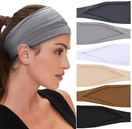 Huachi Workout Headbands for Women Wide Hair Headbands Yoga Sports Running Hair Bands Non Slip. Super Soft & Stretch Head Bands