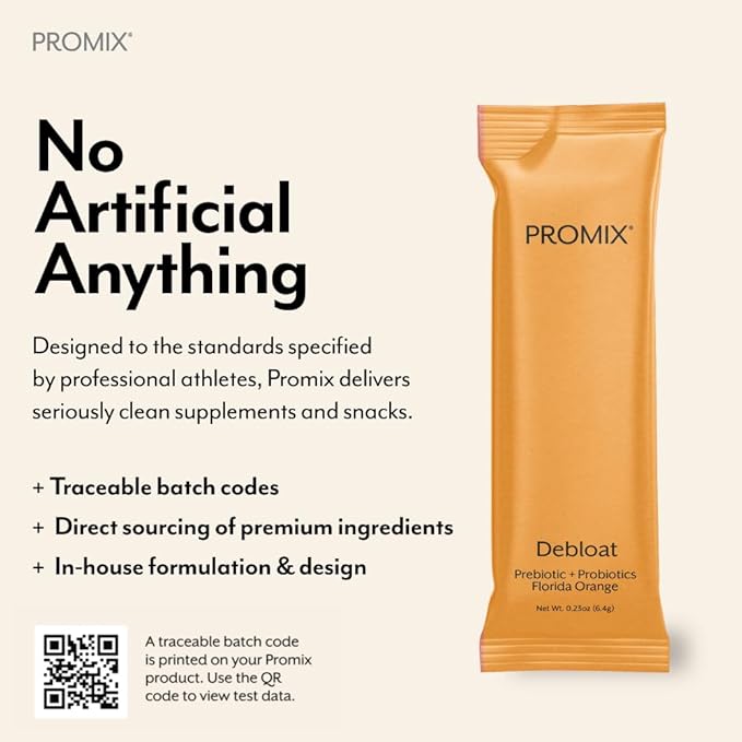 ProMix Nutrition Debloat Prebiotics and Probiotics with Baobab - Rich in Vitamin C, Bloating Relief, Immune Support - Orange - 30 Servings (Pack of 30)