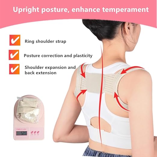 Posture Corrector for Women and Men,Breathable Hunchback Corrector,Adjustable Back Straightener Brace Suitable for Back,Shoulder and Spine Pain Relief(Beige,XS)