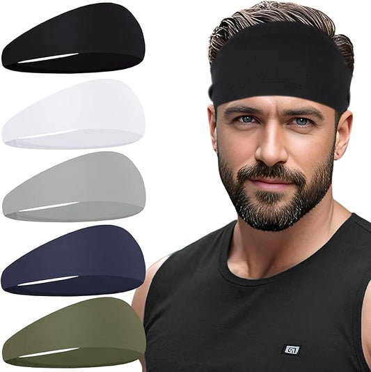 Sports Headbands for Men,Mens Running Headband Moisture Wicking Workout Headband,Running,Cycling,Basketball,Yoga,Football,Unisex