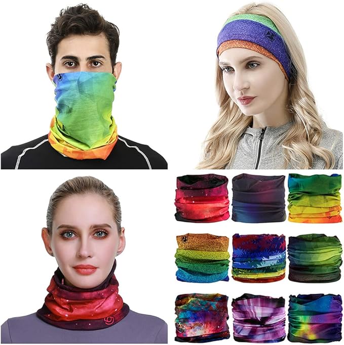Headband Neck Gaiter Head Wrap Headwear Face Mask Magic Scarf Bandana for Men and Women