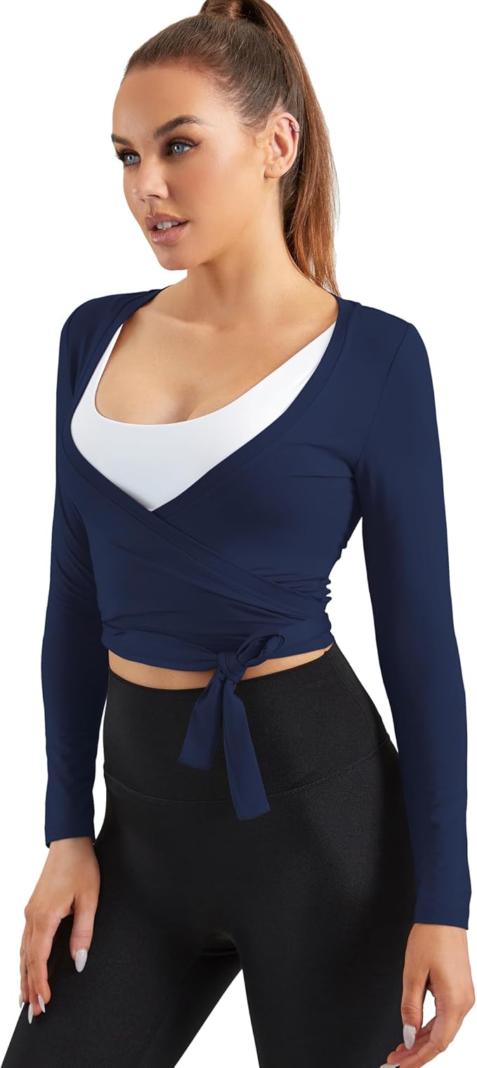 Women Tie Front Shrug Long Sleeve Bolero Cardigan Lightweight Casual Tops