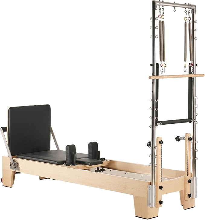 VEVOR Pilates Reformer Machine, Pilates Workout Equipment for Home Gym Studio Use, Pilates Bed with Dual Resistance- Spring & Cord, Reformer Set, Up to 400 LBS