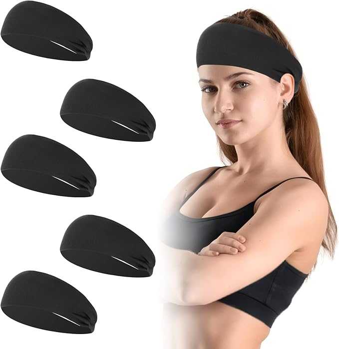 Sports Headbands for Women, Moisture Wicking Workout Headband, Stylish Comfortable and Stretchy Non Slip Headband, Sports, Yoga, Running Essentials for Women, Sweat Absorption and Quick Drying