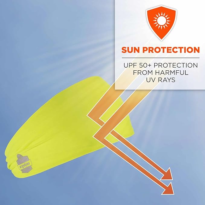 Ergodyne Chill-Its 6634 Cooling Headband, Sports Headbands for Men and Women, Moisture Wicking