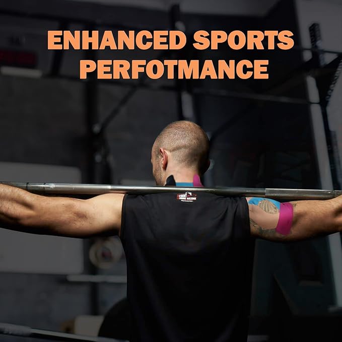 OK TAPE Regular Original Cotton Kinesiology Tape (2 Pack), Elastic Water Resistant Therapeutic Athletic Tape, Latex Free, Injury Recovery, Uncut K Tape 2in×16.4ft - Light Blue