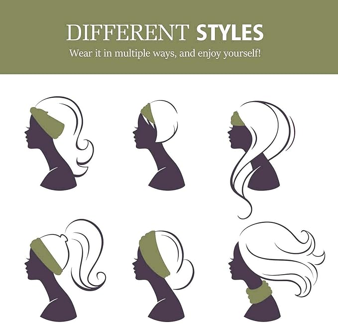 GILI 2 Pack Wide Headbands for Women Boho African Knotted Non Slip Fashion Hair Bands Yoga Running Sports Workout Gym Head Wraps Elastic Soft Cotton Cloth Turbans Bandana for Girls(Green, Pink)