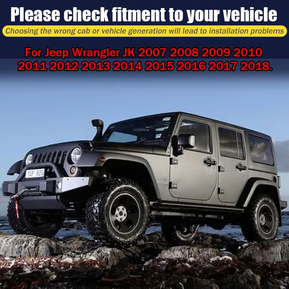 Rain Guards for Jeep Wrangler JK 2007-2018, in-Channel Side Window Deflectors for Jeep Wrangler, Window Visors for Jeep Cars, for Jeep Car Accessories, 4 pcs