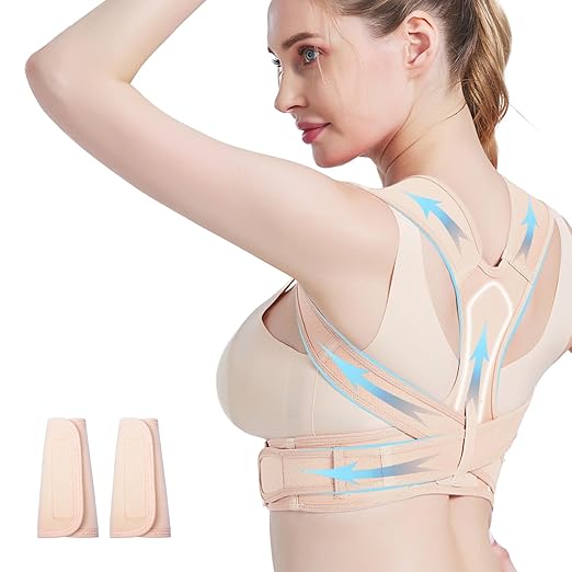 Women Back Braces Posture,Adjustable Upper Back Brace for Clavicle Support and Providing Pain Relief from Neck,Back Brace and Posture Corrector for Women and Men(Large/X-Large 35""-43"")