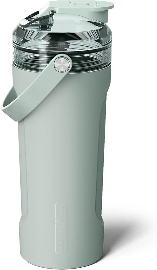 BrMate MultiShaker Blender Bottle | 100% Leakproof Insulated Stainless Steel Shaker | Protein & Pre Workout Bottle for the Gym | 26oz (Sage)