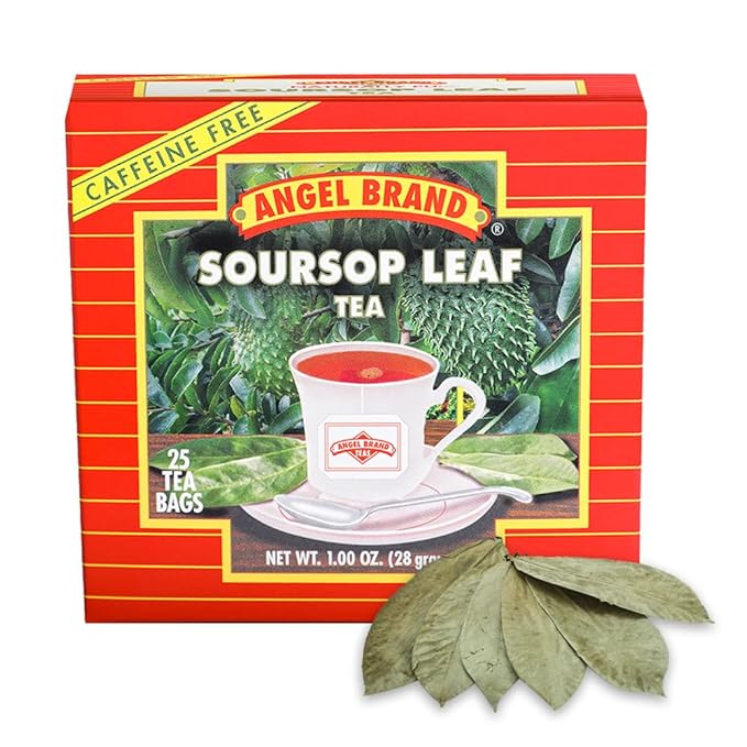 Angel Brand Soursop Tea Bags 25 – Pack 3 – Tea Bags for Health Benefits and Immune Support Famous in Jamaican Culture - Graviola Soursop Leaves gives Taste, Vitamins & Minerals