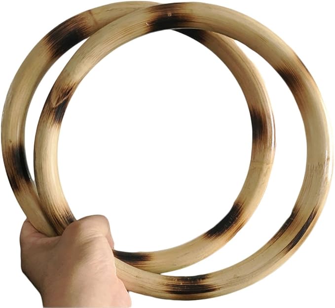 ZooBoo Wing Chun Rattan Ring - Natural Wood Rings Wing Tsun Kung Fu Wrist Hand Strength Training Equipment Yewen Sau Sticky IP Man Siu Lum Kung Fu Rings - Rattan 9 inch