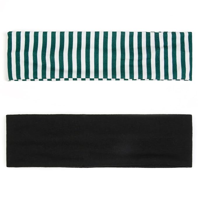 TERSE Christmas Headbands for Women - Short Hair Striped Non Slip Elastic Sweat Bands - Soft Fabric - Workout Yoga Running Sport Christmas Accessories