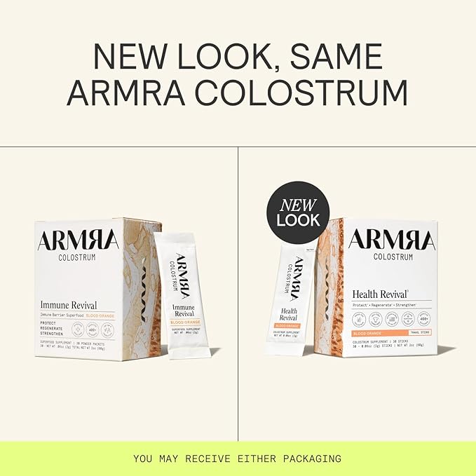 ARMRA Colostrum™ Powder | Blood Orange | Gut Health & Bloating | Skin & Hair | Immunity | Keto, Gluten & Fat-Free | 30 Servings