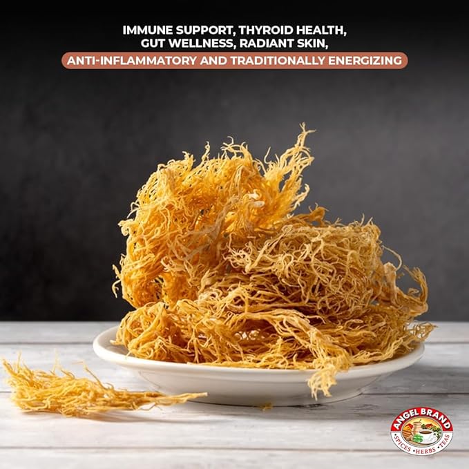 Angel Brand Irish Sea Moss 4 oz Pouch - Nutrient Rich Sea Vegetable Harvested from Pristine Ocean Waters - Enhance Wellness Journey with Irish Sea Moss Raw - Perfect for Smoothies & Soups