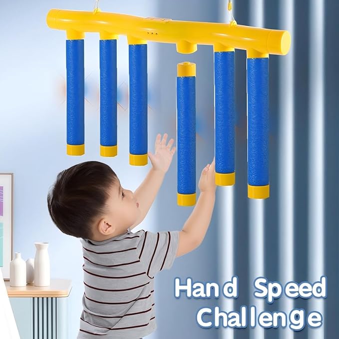 Catch Stick Reflex Game,Reflex Challenge,Reflex Falling Sticks,Catch The Stick Game Reaction Training Toy,Adjustable Speed Hand Eye Coordination Training Toy