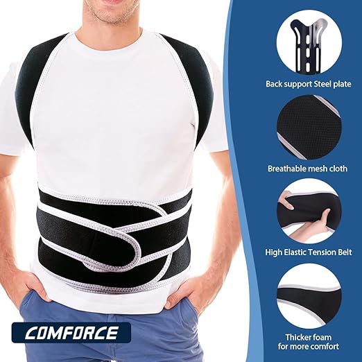 Adjustable Posture Corrector Brace for Women & Men, Breathable Back Support, Comfortable Posture Straightener for Upper or Lower Back, Daily Wear