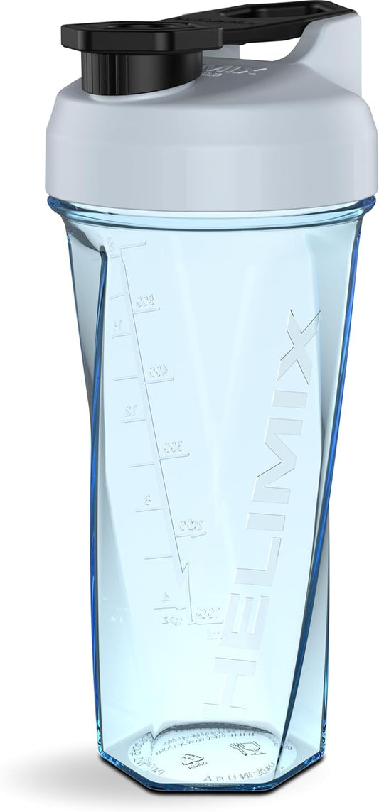 HELIMIX 2.0 Vortex Blender Shaker Bottle Holds upto 28oz | No Blending Ball or Whisk | USA Made | Portable Pre Workout Whey Protein Drink Shaker Cup | Mixes Cocktails Smoothies Shakes | Top Rack Safe