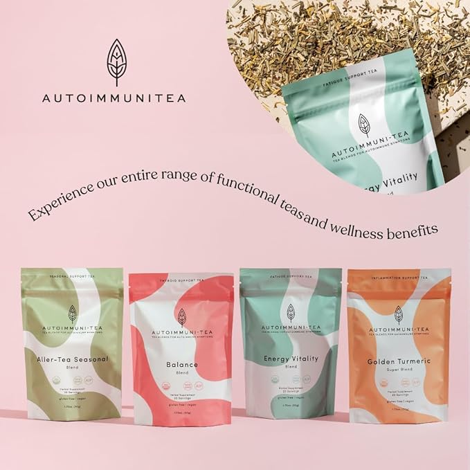 AutoimmuniTea –- AIP Energy Tea Blend, for Energy Boost, Cognitive Function, with Organic Green Tea, Lemongrass, and Spearmint - 15 Tea Bags (30 Cups)