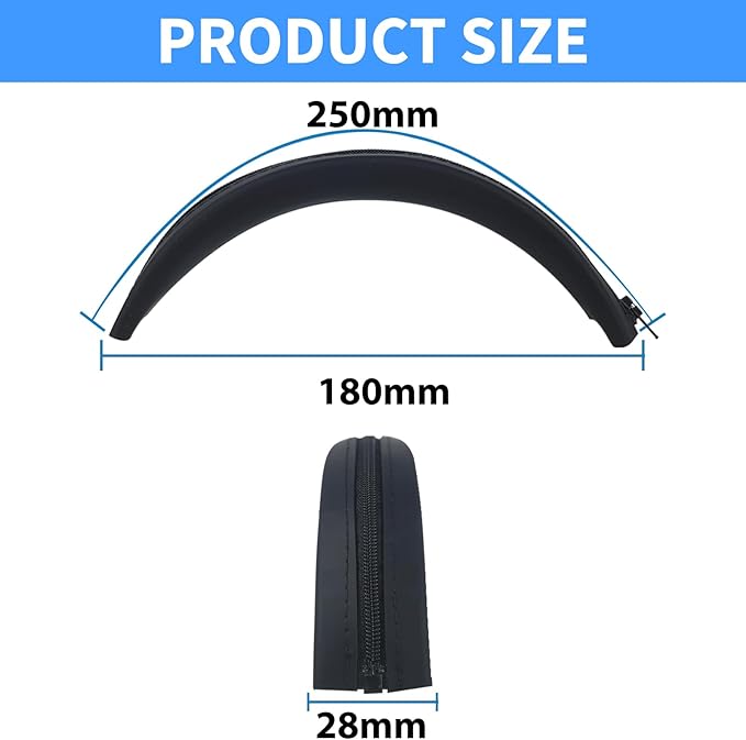 Adhiper Silicone Sweat Headband Cover for Beats Studio Pro & Studio 3 Headphones, Silicone Cover Headphone Cover Accessories for Bose QuietComfort Ultra Headphone, Washable & Sweatproof - Black