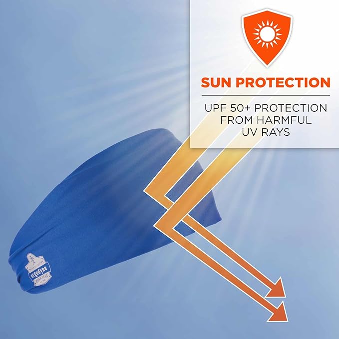 Ergodyne Chill-Its 6634 Cooling Headband, Sports Headbands for Men and Women, Moisture Wicking