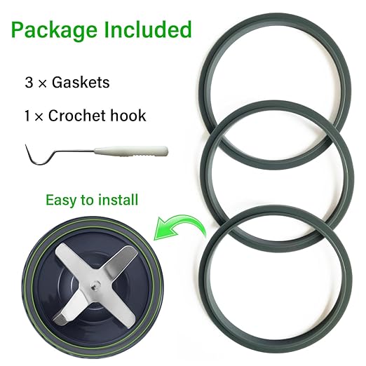 Blender Gasket Replacement Parts,Rubber O Ring Replacement for Nutribullet Blender 900W & 600W Series, Gaskets Replacement Seal Rings Gaskets Part for Nutribullet Blade (3pcs)
