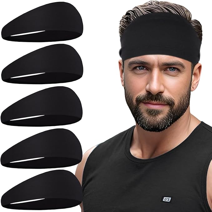 Sports Headbands for Men,Mens Running Headband Moisture Wicking Workout Headband,Running,Cycling,Basketball,Yoga,Football,Unisex
