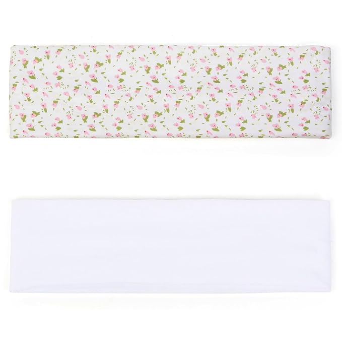 TERSE Fashion Women's Headbands for Short Hair Non Slip Elastic Floral Hairbands, Soft Fabric 2 Inches Thick Stripe Head Bands for Girls, Valentine's Day Heart Headbands