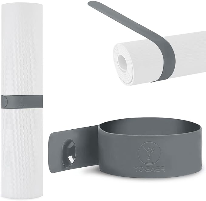 25" Yoga Mat Strap | Slap Band Holder for Carrying and Storage Mats | Rolled Scrunchie Yoga Essential Accessory