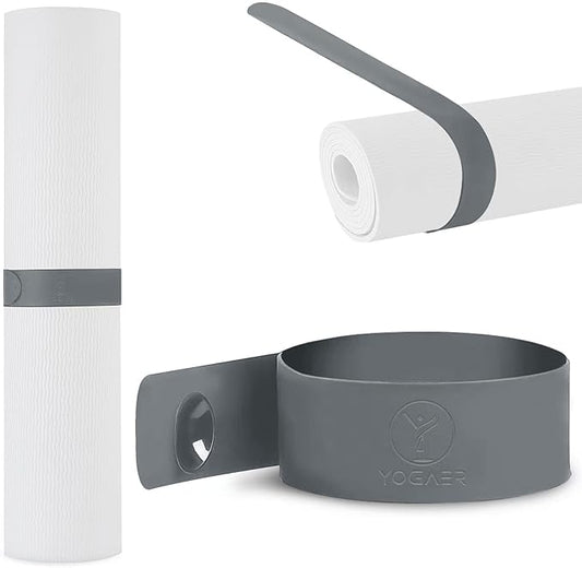 25" Yoga Mat Strap | Slap Band Holder for Carrying and Storage Mats | Rolled Scrunchie Yoga Essential Accessory