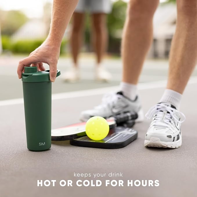 Simple Modern Stainless Steel Shaker Bottle with Ball 24oz | Metal Insulated Cup for Protein Mixes, Shakes and Pre Workout | Rally Collection | Honolulu