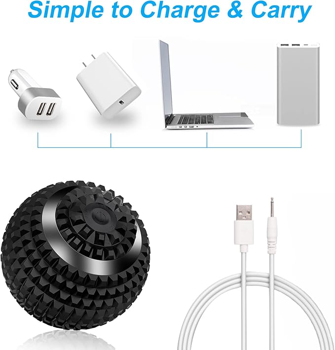 Uppye Vibrating Ball Massager, 4-Speed High-Intensity Fitness Lacrosse Ball, Mobility Ball for Workout Recovery, Deep Tissue Massager for Pain Relief and Trigger Point Treatment (Black)