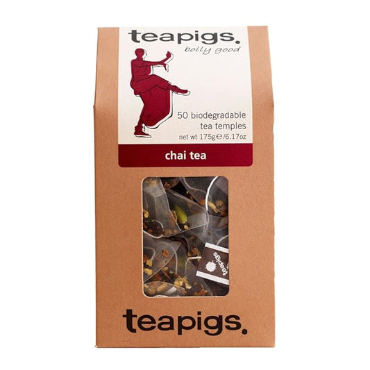 Teapigs Chai Tea Bags Made With Whole Leaves, bold flavor, natural ingredients (1 Pack of 50 Teabags)
