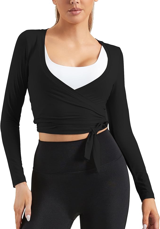 Women Tie Front Shrug Long Sleeve Bolero Cardigan Lightweight Casual Tops