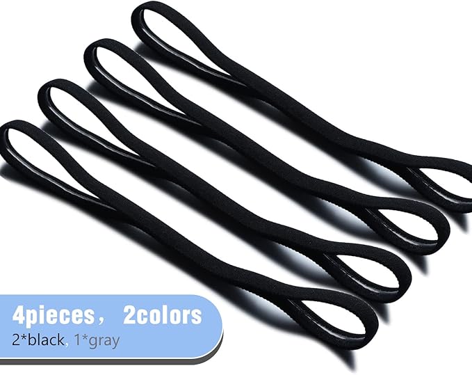 Sumind 4 Pieces Thick Non-Slip Elastic Sport Men Thin Headbands Football Hair Headbands for Women