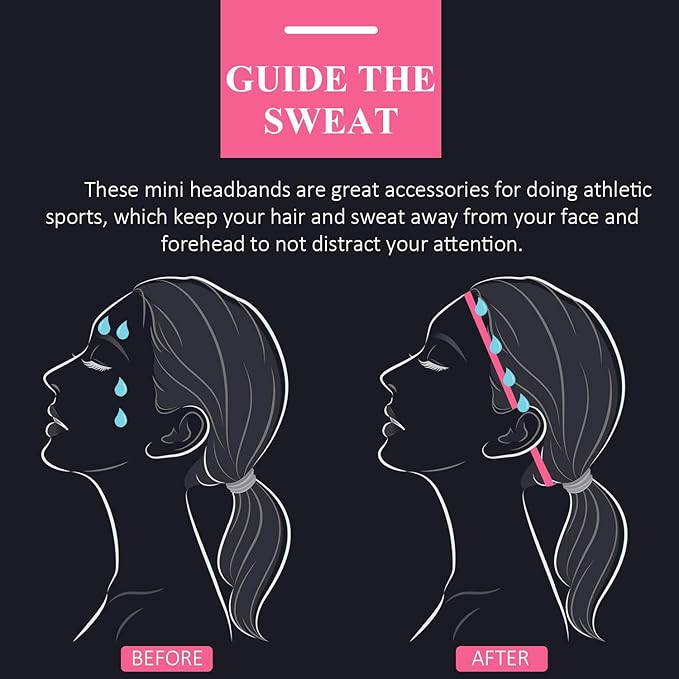 Sumind 4 Pieces Thick Non-Slip Elastic Sport Men Thin Headbands Football Hair Headbands for Women