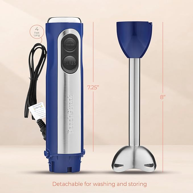 Multi-Use Immersion Blender Set, Hand Blender with Powerful Copper Motor 800W, High Speed, Turbo Mode, 3-in-1 Handheld Blender Stick Stainless Steel Blades, Whisk, Beaker, Measuring Marks, and Chopper