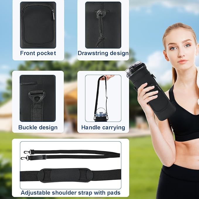 Storage Sleeve Bag for Ninja Blast Portable Blender with Shoulder Strap and Accessory Pocket Compatible with Ninja BC151NV/BC51NV/BC151BK/BC151CR/BC151EM/BC151PR/BC151WH Blast Portable Blender(Black)