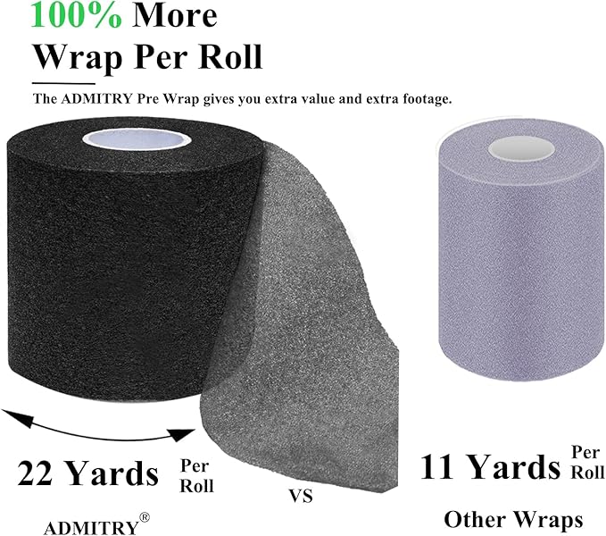 Pre Wrap Tape Athletic,3 Rolls Blue Prewrap Headbands for Hair,Foam Underwrap Sports Wrap