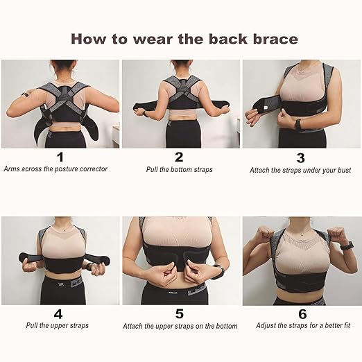 CMCOOPLX Posture Corrector for Women-Invisible Lightweight Back Brace Support for Neck, Shoulder and Upper Back Pain Relief - Improve Posture, Correct Hunchback Slouching (Large)