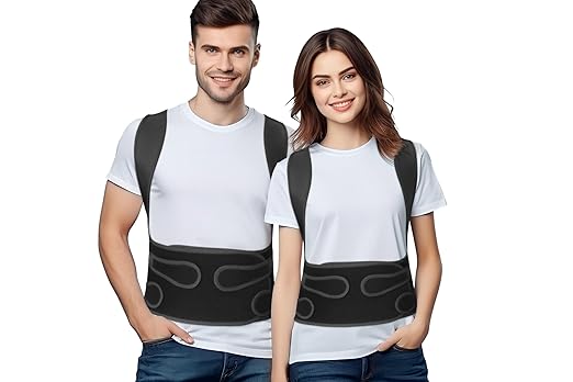 BLITZU Back Brace Posture Corrector for Women and Men. Shoulder Straightener, Adjustable Full Back Support. Upper and Lower Back Pain Relief for Neck Hump, Scoliosis, Spine, Hunchback Correction. M