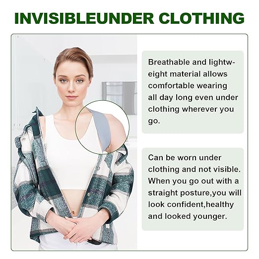 Posture Corrector for Women,Invisible Back Brace for Hunching and Bad Posture,Relieve Shoulder and Neck Muscle Pain,Adjustable Posture Brace for Upper Back Support (Small)