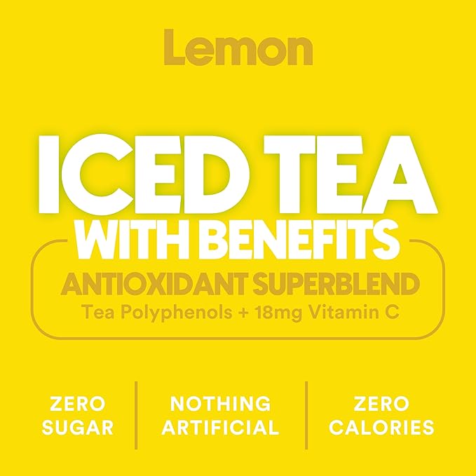 Ryl Iced Tea, Lemon, Antioxidant Superblend, Zero Sugar, Low Carb, Zero Calorie Iced Tea, 16.0 Fl Oz (12-Pack)