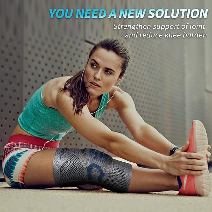 NEENCA Professional Knee Brace for Pain Relief, Medical Knee Compression Sleeve, Knee Support with Horizontal Knit Tech for Meniscus Tear, ACL, Arthritis, Joint Pain, Runner, Workout- FSA/HSA APPROVED