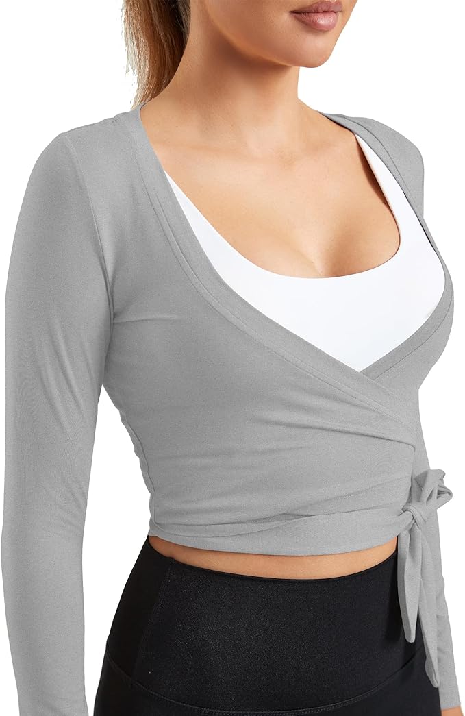 Women Tie Front Shrug Long Sleeve Bolero Cardigan Lightweight Casual Tops