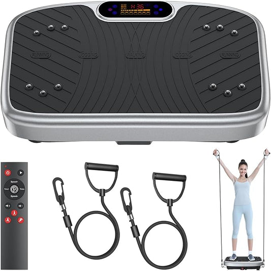 Vibration Plate Exercise Machine, Vibration Plate Platform for Lymphatic Drainage, 200 Adjustable Speeds Power Shaping Vibrating Plate Helps Weight Loss, Shaping, Max Weight 450 Lbs