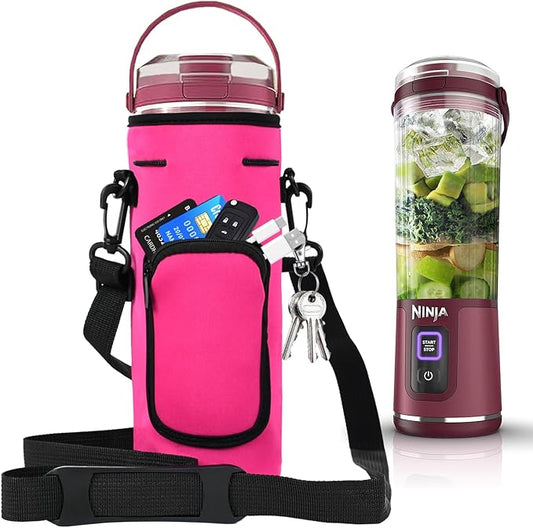 Storage Sleeve Bag for Ninja Blast Portable Blender with Shoulder Strap and Accessory Pocket Compatible with Ninja BC151NV/BC51NV/BC151BK/BC151CR/BC151EM/BC151PR/BC151WH Blast Portable Blender(Black)