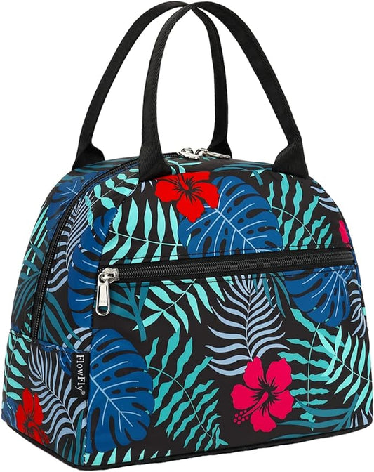 FlowFly Insulated Lunch Cooler Bag - Tote Bag Organizer for Women/Men, Leaf